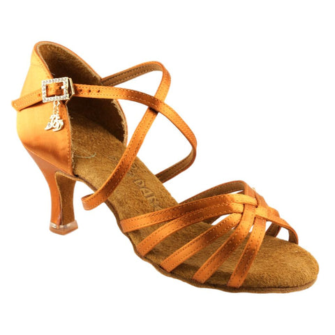 Women's Latin Dance Shoes, Model 2324, Heel EH4G, Tan 3