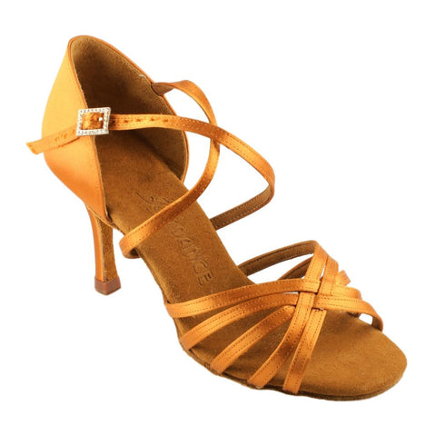 Women's Latin Dance Shoes, Model 217, Heel EH10, Tan 3