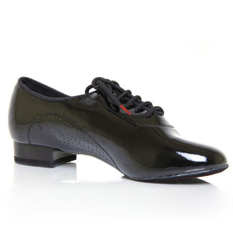 Men's Latin Dance Shoes, Model 419, Black Patent Leather