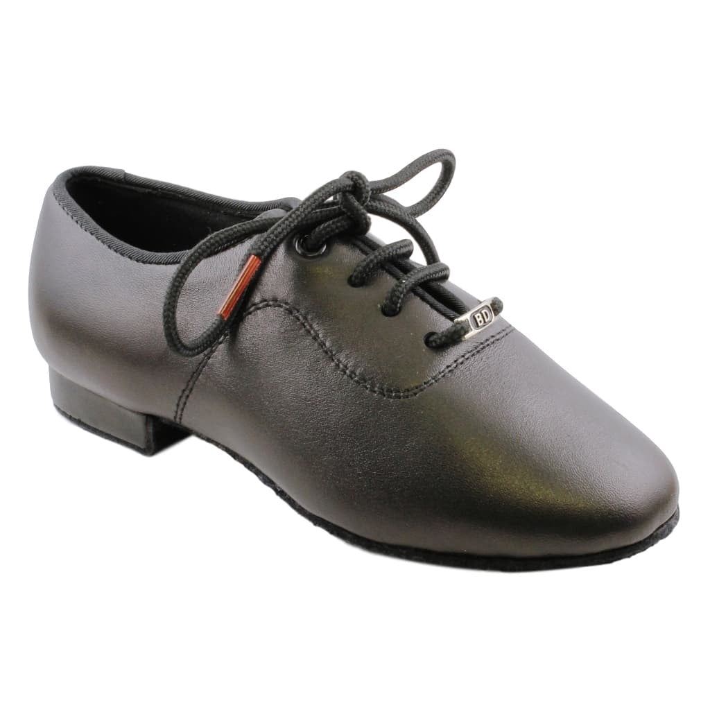 BD Dance Standard Dance Shoes for Boys, Model 702, Black Leather