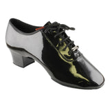 BD Dance Latin Dance Shoes for Men, Model 401, Black Patent Leather