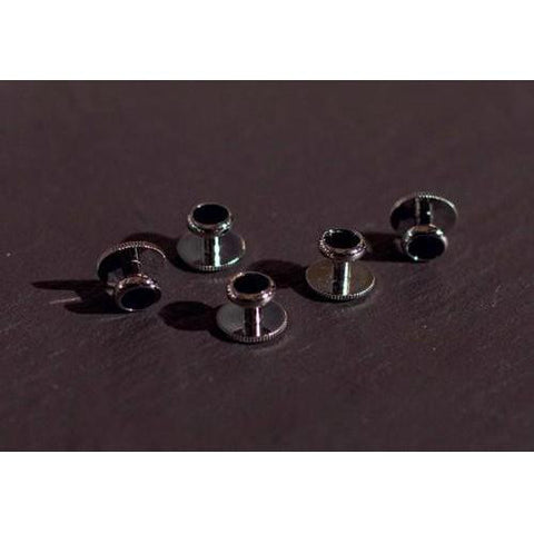 Round Silver Cufflinks with Jet