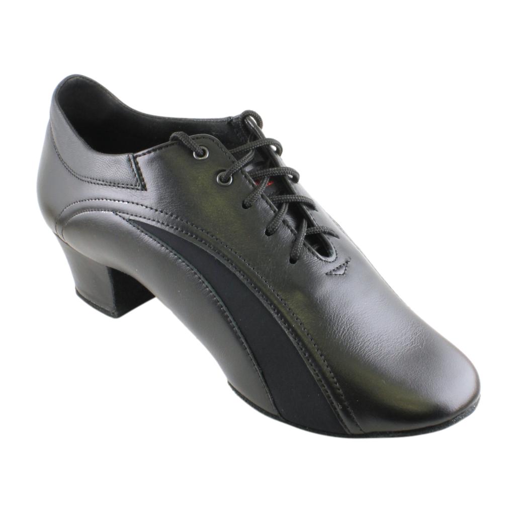 Galex Latin Dance Shoes for Men, Model 1212 Fernando, Black Leather & Neoprene
