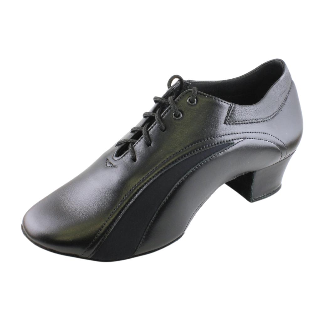 Men's Latin Dance Shoes, 1212 Fernando, Black Leather / Neoprene