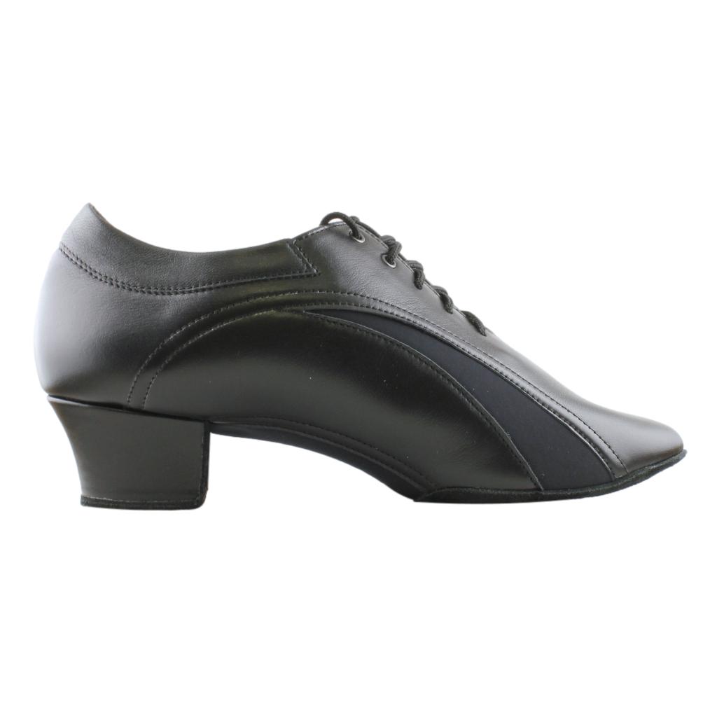 Men's Latin Dance Shoes, 1212 Fernando, Black Leather / Neoprene