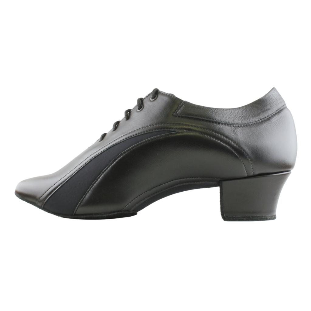 Men's Latin Dance Shoes, 1212 Fernando, Black Leather / Neoprene