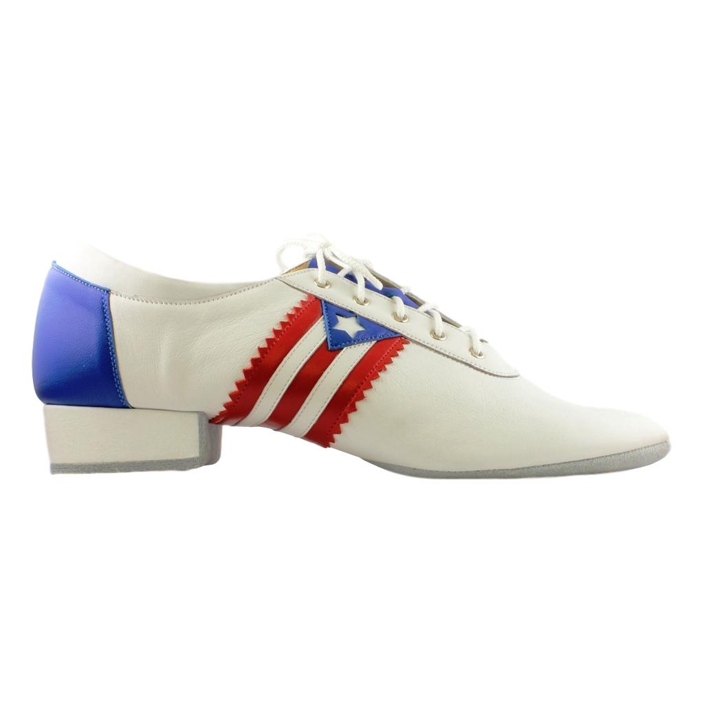 Galex Salsa Dance Shoes for Men, Model Flexi M, White Leather