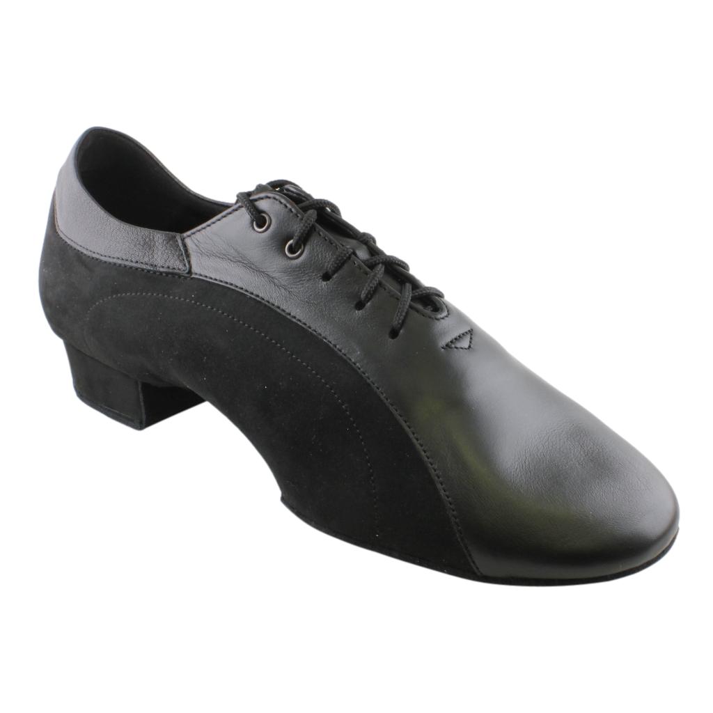 Men's Smooth Dance Shoes, 1115 Franco, Black, Leather, Nubuck, Neoprene