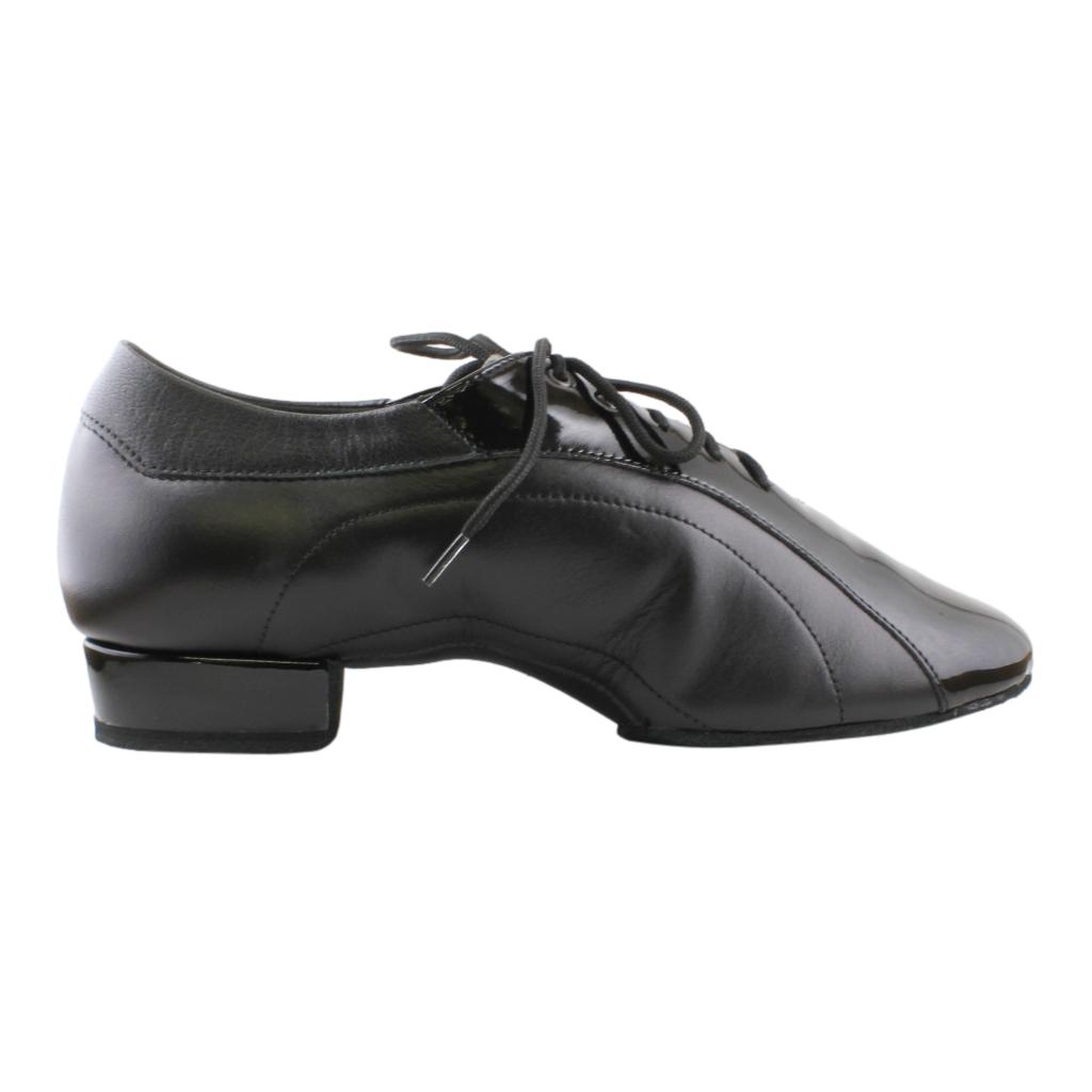 Men's Smooth Dance Shoes, 1115 Franco, Black Leather / Patent Leather