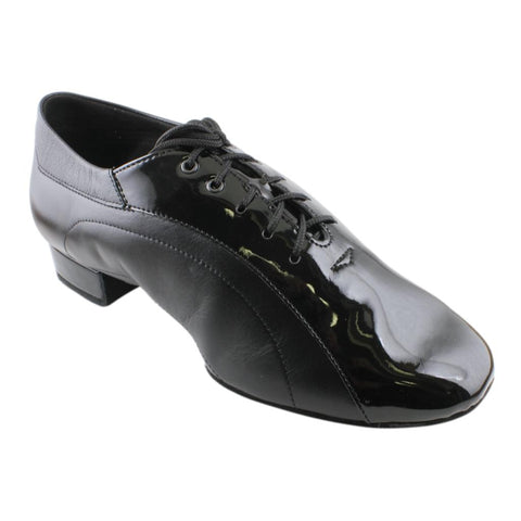 Men's Latin Dance Shoes, Model E-300111, Black Leather