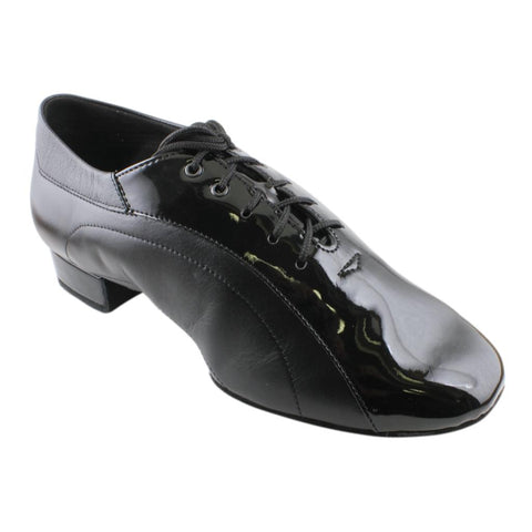 Men's Smooth Dance Shoes, 1109 Oxford Flexi M, Black Patent Leather