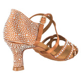 Women's Latin Dance Shoes, Model Mystique, Tan, Heel 2.5