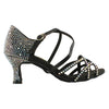 GFranco Latin Dance Shoes for Women, Model Mystique, Black, Heel 2.5