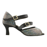 Women's Latin Dance Shoes, Model Onyx, Black, Heel 2.5