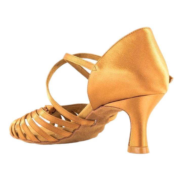 GFranco Latin Dance Shoes for Women, Model Sole, Tan, Heel 2.5"