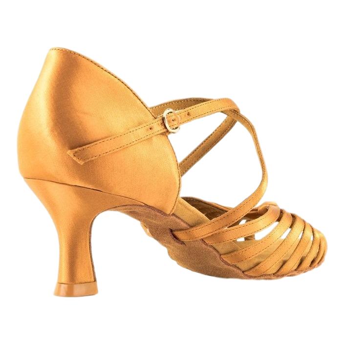 GFranco Latin Dance Shoes for Women, Model Sole, Tan, Heel 2.5"