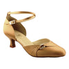 Galex Sofia 6679 Smooth Dance Shoes for Women, Tan Satin, Heel 5cm
