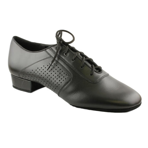 Men's Salsa Dance Shoes, Flexi M, Black-White Leather