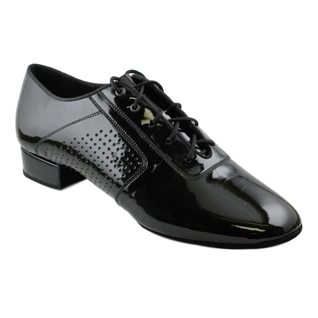 Smooth Dance Shoes for Men, Model 1109 Oxford Flexi M, Black Patent Leather