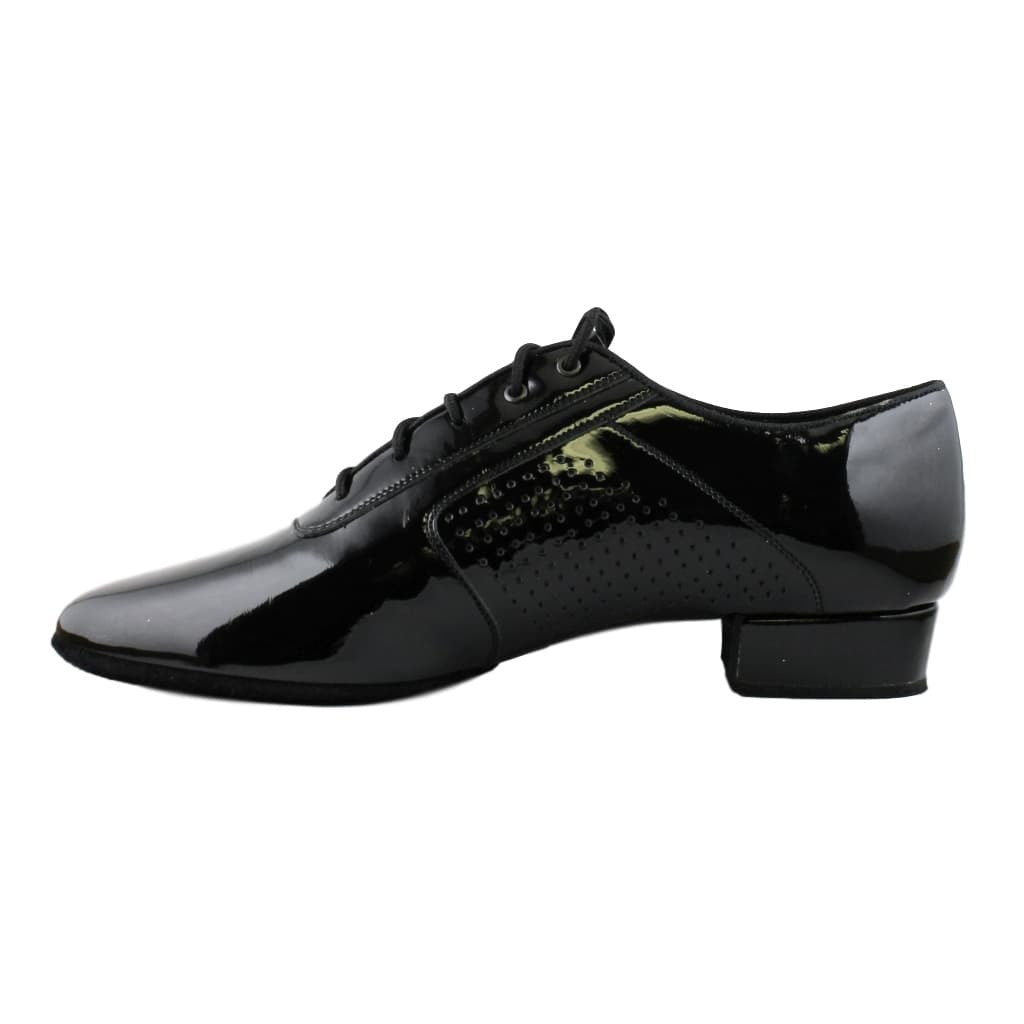 Smooth Dance Shoes for Men, Model 1109 Oxford Flexi M, Black Patent Leather