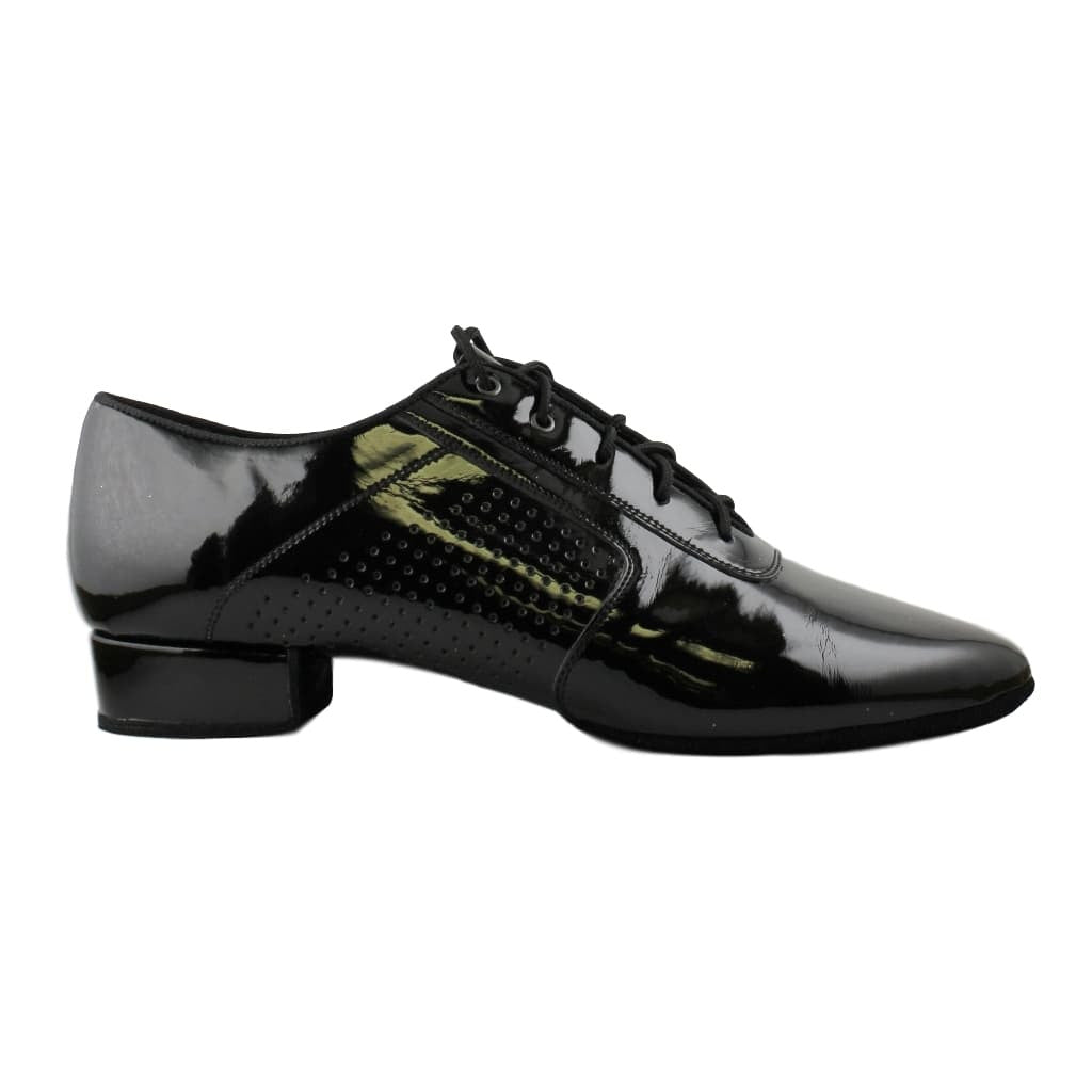 Smooth Dance Shoes for Men, Model 1109 Oxford Flexi M, Black Patent Leather