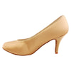 Galex Natalie 6620 Standard Dance Shoes for Women, Tan Satin, Heel: 2 1/4