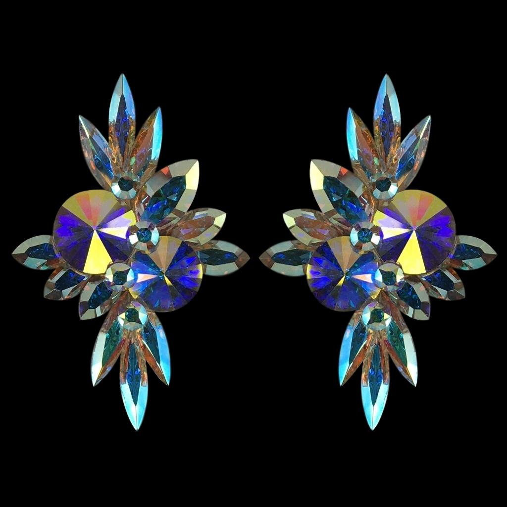 Earrings, Crystal AB Rhinestones – Euro Glam Dance Boutique