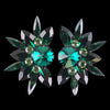 Euro Glam Earrings, Clip-On, Swarovski Emerald - Peridot