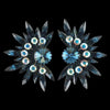 Euro Glam Earrings, Clip-On, Swarovski Montana and Crystal AB