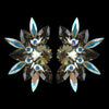 Euro Glam Earrings, Clip-On, Swarovski Black Diamond - Crystal AB