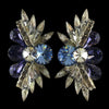 Euro Glam Earrings, Clip-On, Swarovski Crystal - Purple Velvet - Light Sapphire