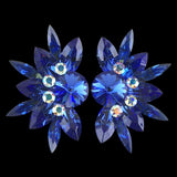 Euro Glam Earrings, Clip-On or Pierced French Clip, Swarovski Sapphire and Crystal AB