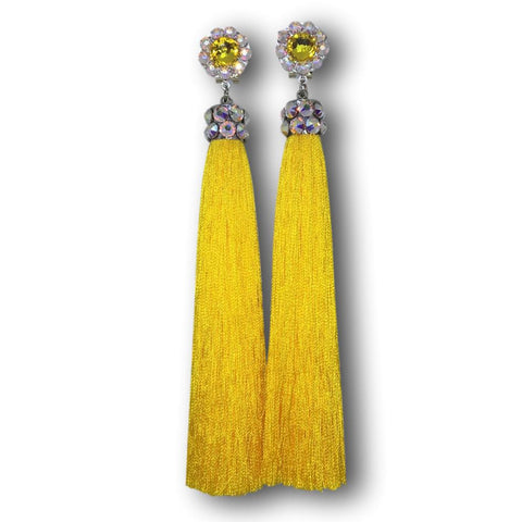 Earrings, Sunflower and Crystal AB Rhinestones