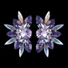 Euro Glam Earrings, Clip-On, Swarovski, Crystal AB - Tanzanite