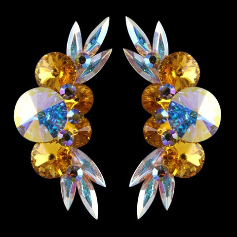 Earrings, Montana and Crystal AB Rhinestones