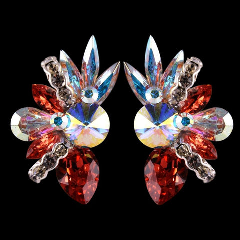 Earrings, Vitrail Medium & Crystal AB Rhinestones