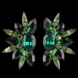 Euro Glam Earrings, Clip-On, Emerald - Olivine - Peridot