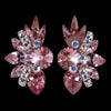 Euro Glam Earrings, Clip-On, Swarovski Light Rose - Crystal AB
