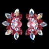 Euro Glam Earrings, Clip-On, Swarovski Light Rose - Rose - Crystal AB
