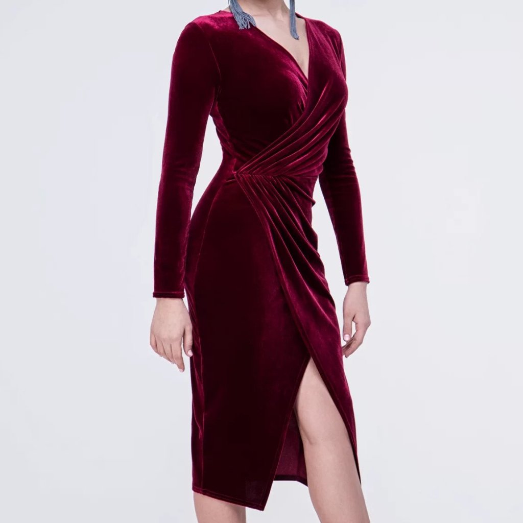 Women's Latin Practice Dress PL-948 Burgundy