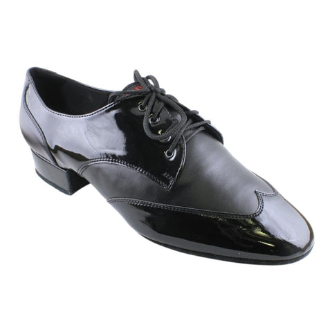 Men's Smooth Dance Shoes, Model 309, Black Patent Leather