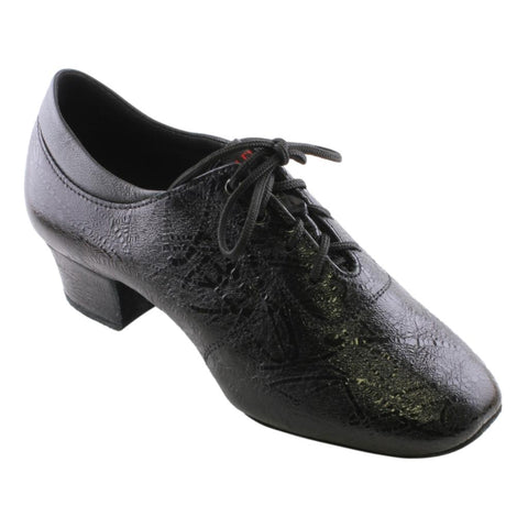 Men's Latin Dance Shoes, Model 419, Black Leather