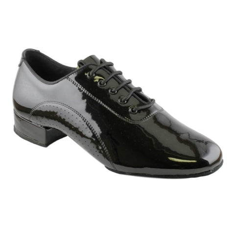 Men's Latin Dance Shoes, Model 419, Black Patent Leather