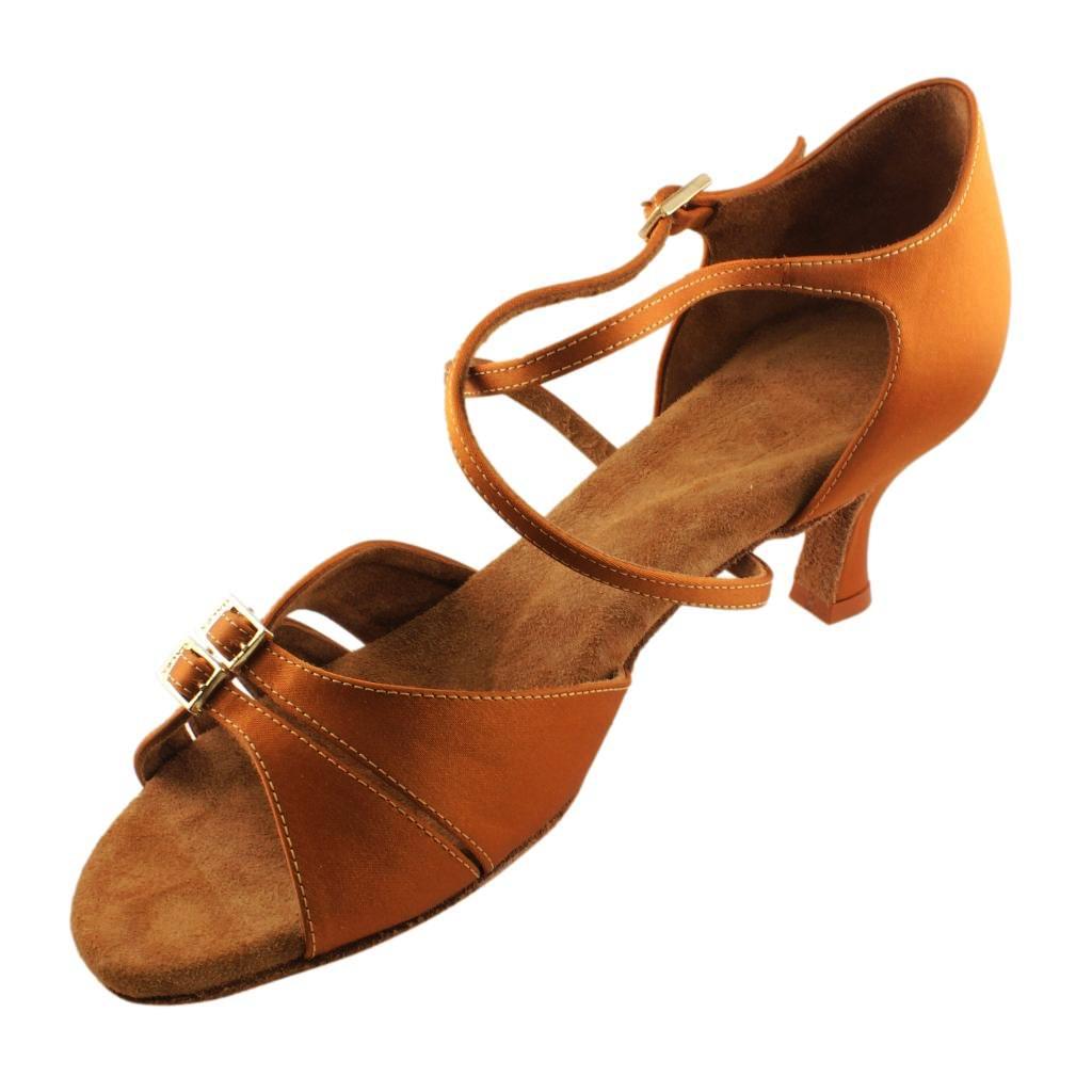 Women's Latin Dance Shoes, 2274 Tatiana, Cedar Satin, Heel 6cm Flare W
