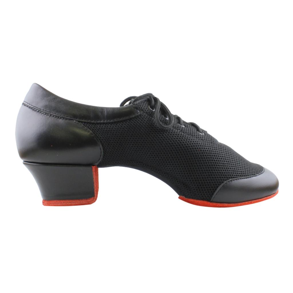 Practice Dance Shoes, 4000 Vento, Black Leather Mesh, Red Split Sole