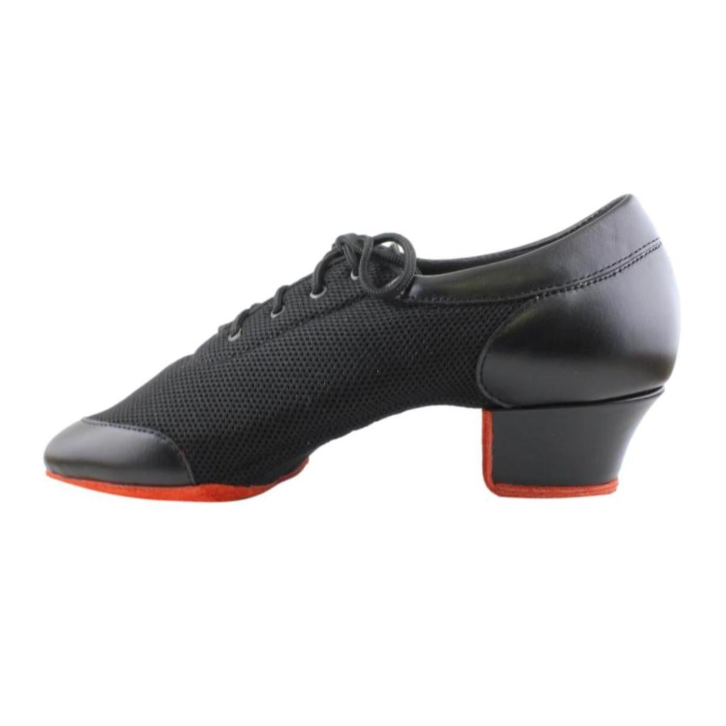 Practice Dance Shoes, 4000 Vento, Black Leather Mesh, Red Split Sole