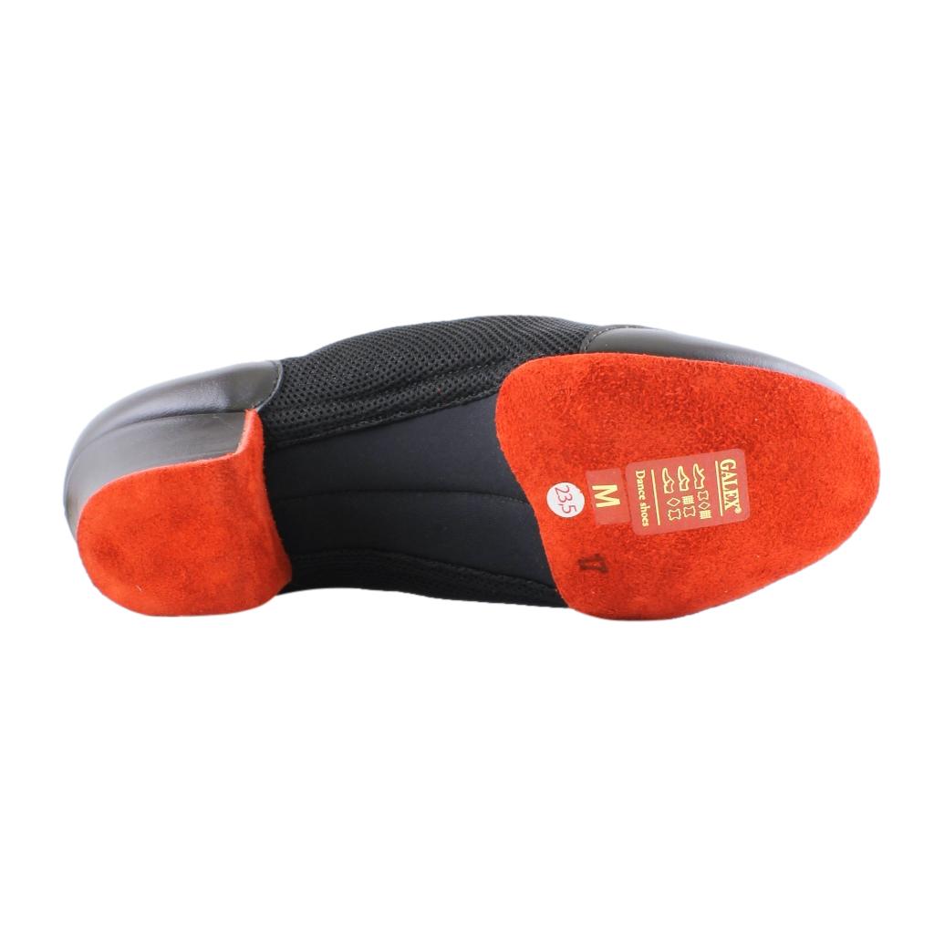 Practice Dance Shoes, 4000 Vento, Black Leather Mash, Red Split Sole
