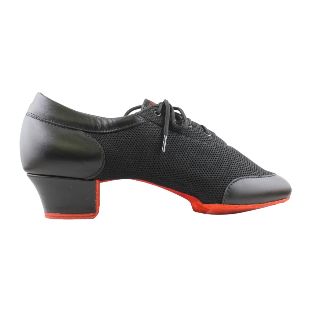 Practice Dance Shoes, 4000 Vento, Black Leather Mash, Red Sole