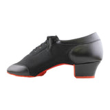Practice Dance Shoes, 4000 Vento, Black Leather Mash, Red Sole