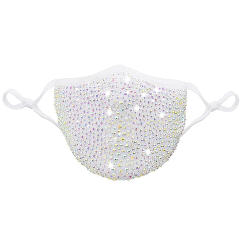 Face Mask - Gray with Crystal AB Rhinestones
